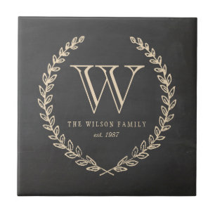 Monogramm-Tile im Chalkboard-Stil Fliese