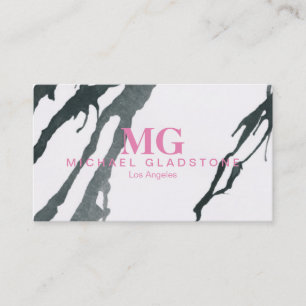 Monogramm-Tinten-Variation (rosa) Visitenkarte