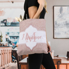 Monogramm Totbeutel für rosa Glitzer Tasche