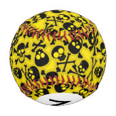 Monogramm Totenkopf-Muster Baseball (Rückseite)