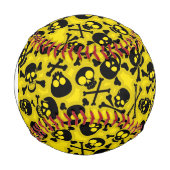 Monogramm Totenkopf-Muster Baseball (Vorderseite)
