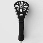 Monogramm, Totenkopf-Pilot & Flugzeugpropeller, Mi Golf Headcover (Vorderseite)