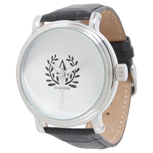 MONOGRAMM TRAUZEUGE HINZUFÜGEN JAHRESDATUM NAME GI ARMBANDUHR (Schrägansicht)