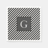 Monogramm Trauzeugen Trauzeuge Vatergarnstreifen Serviette (Vorderseite)