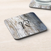 Monogramm-Treibholz Getränkeuntersetzer (Linke Seite)