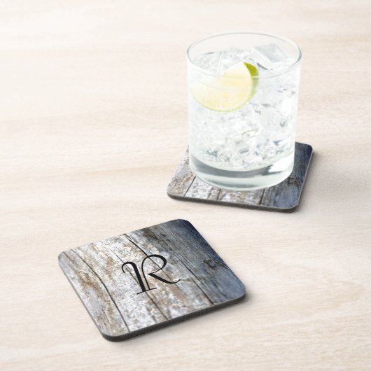 Monogramm-Treibholz Getränkeuntersetzer (Rechte Seite)