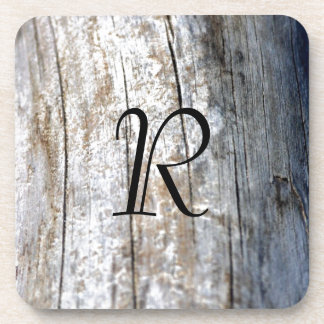 Monogramm-Treibholz Getränkeuntersetzer