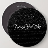 Monogramm trendige schwarze Retro-Schrift Initial  Button (Vorne & Hinten)