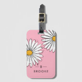 Monogramm-Trendrosa Gepäckanhänger (Vorderseite Vertikal)