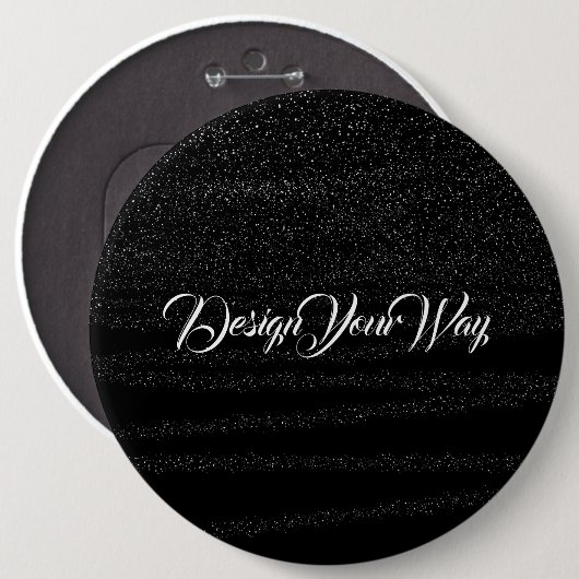 Monogramm trendschwarzes Retro-Skript mit einfache Button (Vorne & Hinten)