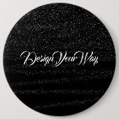 Monogramm trendschwarzes Retro-Skript mit einfache Button (Vorderseite)