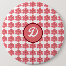 Monogramm trendy Retro niedliche Vintage Blütenanf Button