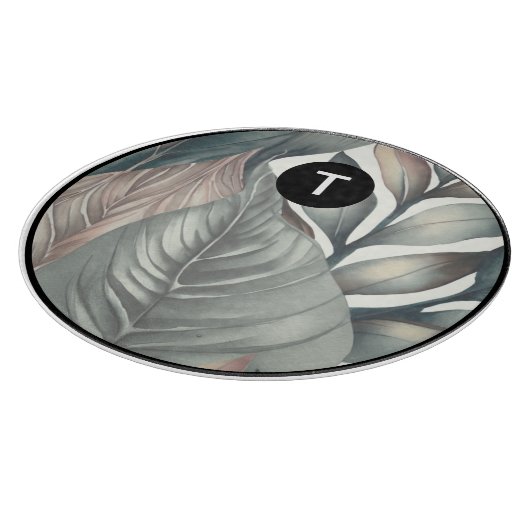 Monogramm Tropenglas-Zuschnitt Schneidebrett (Ecke)