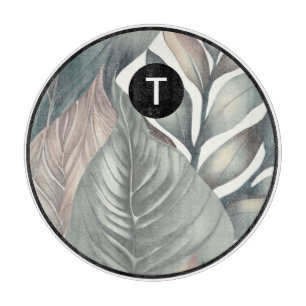 Monogramm Tropenglas-Zuschnitt Schneidebrett