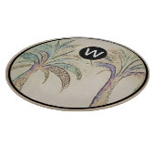 Monogramm Tropenglas-Zuschnitt Schneidebrett (Ecke)