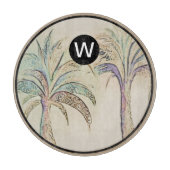 Monogramm Tropenglas-Zuschnitt Schneidebrett (Vorderseite)