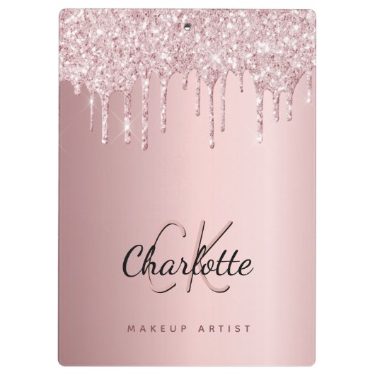 Monogramm-Tropfen Klemmbrett (Rückseite)