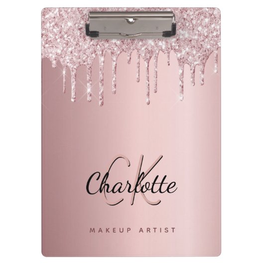 Monogramm-Tropfen Klemmbrett (Vorderseite)