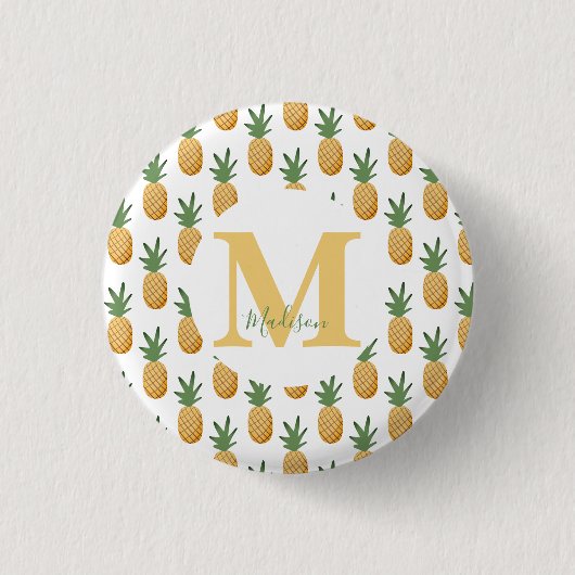 Monogramm Tropica Ananas Button (Vorderseite)