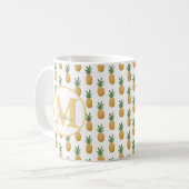 Monogramm Tropische Ananas Kaffeetasse (Vorderseite Links)