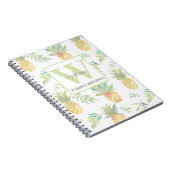 Monogramm tropisches Ananas Rezept Notizblock (Rechte Seite)