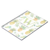 Monogramm tropisches Ananas Rezept Notizblock (Linke Seite)