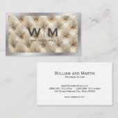 Monogramm | Tufted Fabric Padding Visitenkarte (Vorne/Hinten)