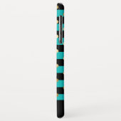 Monogramm Türkis mit schwarzen Streifen und Goldfo Case-Mate iPhone Hülle (Hinten/Links)