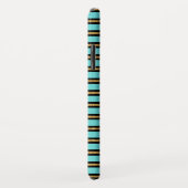 Monogramm Türkis, Schwarz und Gold Streifen Case-Mate iPhone Hülle (Hinten/Rechts)