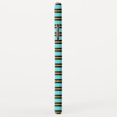 Monogramm Türkis, Schwarz und Gold Streifen Case-Mate iPhone Hülle (Hinten/Rechts)