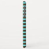 Monogramm Türkis, Schwarz und Gold Streifen Case-Mate iPhone Hülle (Hinten/Links)