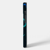 Monogramm Türkis und Blauer Kraken Case-Mate iPhone Hülle (Rückseite / Links)