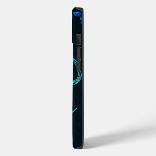 Monogramm Türkis und Blauer Kraken Case-Mate iPhone Hülle (Rückseite / Links)