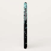 Monogramm Türkis und Schwarzer Glitzer Case-Mate iPhone Hülle (Hinten/Links)