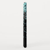 Monogramm Türkis und Schwarzer Glitzer Case-Mate iPhone Hülle (Hinten/Rechts)