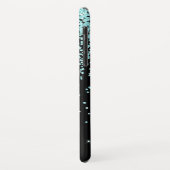 Monogramm Türkis und Schwarzer Glitzer Case-Mate iPhone Hülle (Hinten/Links)