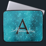 Monogramm Türkisblaue Sparklingsteine Laptopschutzhülle<br><div class="desc">Türkisblaues Sparkle und Shimmer Elegant Monogram Case. Dieser Fall kann so angepasst werden,  dass er Ihren Anfangs- und Vornamen enthält.</div>