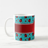 Monogramm-Türkismarienkäfer-Herzmuster Kaffeetasse (Links)