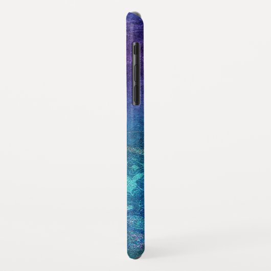 Monogramm-Turquoise und grüne Lotus-Blume Case-Mate iPhone Hülle (Hinten/Links)