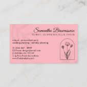 Monogramm Typografie der rosa Blume Visitenkarte (Rückseite)