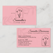 Monogramm Typografie der rosa Blume Visitenkarte (Vorne/Hinten)