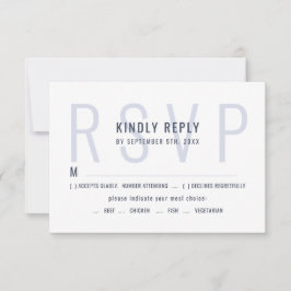 Monogramm Typografie Einfache elegante Speisen RSVP Karte