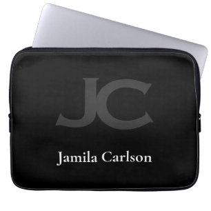Monogramm Typografie minimaler Laptop-Ärmel Laptopschutzhülle
