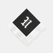 Monogramm U, alter englischer Schriftart, Serviette (Ecke)