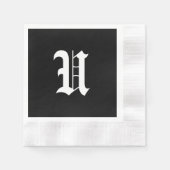 Monogramm U, alter englischer Schriftart, Serviette (Vorderseite)