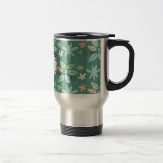 Monogramm u. Blätter Reisebecher (Rechts)