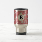 Monogramm u. Blumen Reisebecher (Mittel)