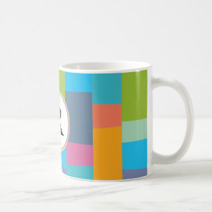 Monogramm u. buntes gemustertes kaffeetasse