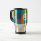 Monogramm u. buntes gemustertes reisebecher (Vorderseite Links)