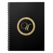 Monogramm U, Gold auf Mitternachtsschwarz, Notizblock (Vorderseite)